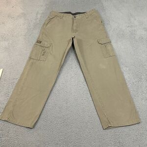Wrangler Pants Mens 34x30 Beige Cargo‎ Work Wear Cotton Relaxed Fit Gorp Adult